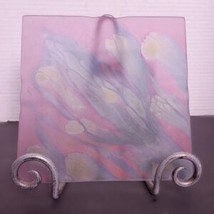 Rueven Glass of Nouveau Art Glass Company Satin Finish Vintage Square Ashtray